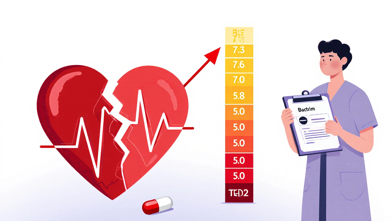 Heart with dangerous potassium levels and broken ECG line