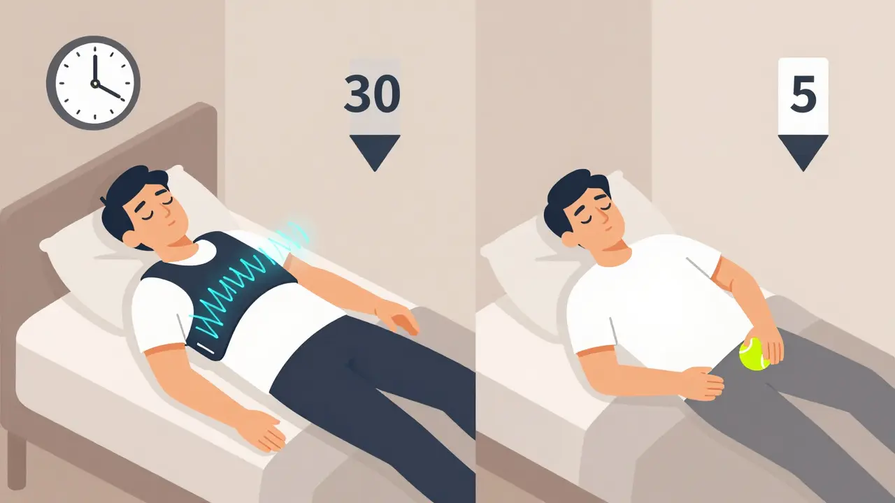 Comparison of vibration vest and tennis ball method for side sleeping support